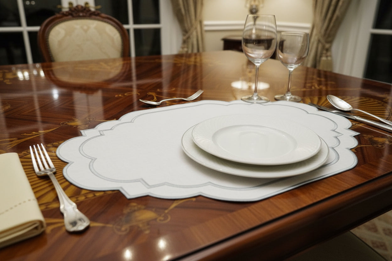 Sky blue linen placemats
