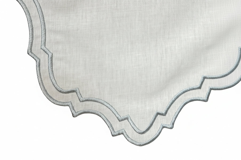 Sky blue linen placemats