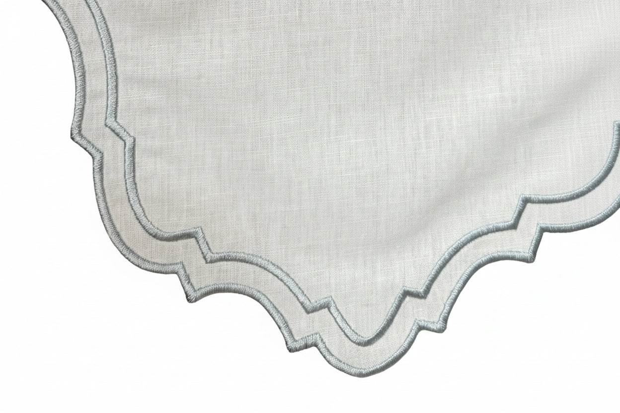 Sky blue linen placemats