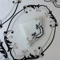 Black & white linen placemat