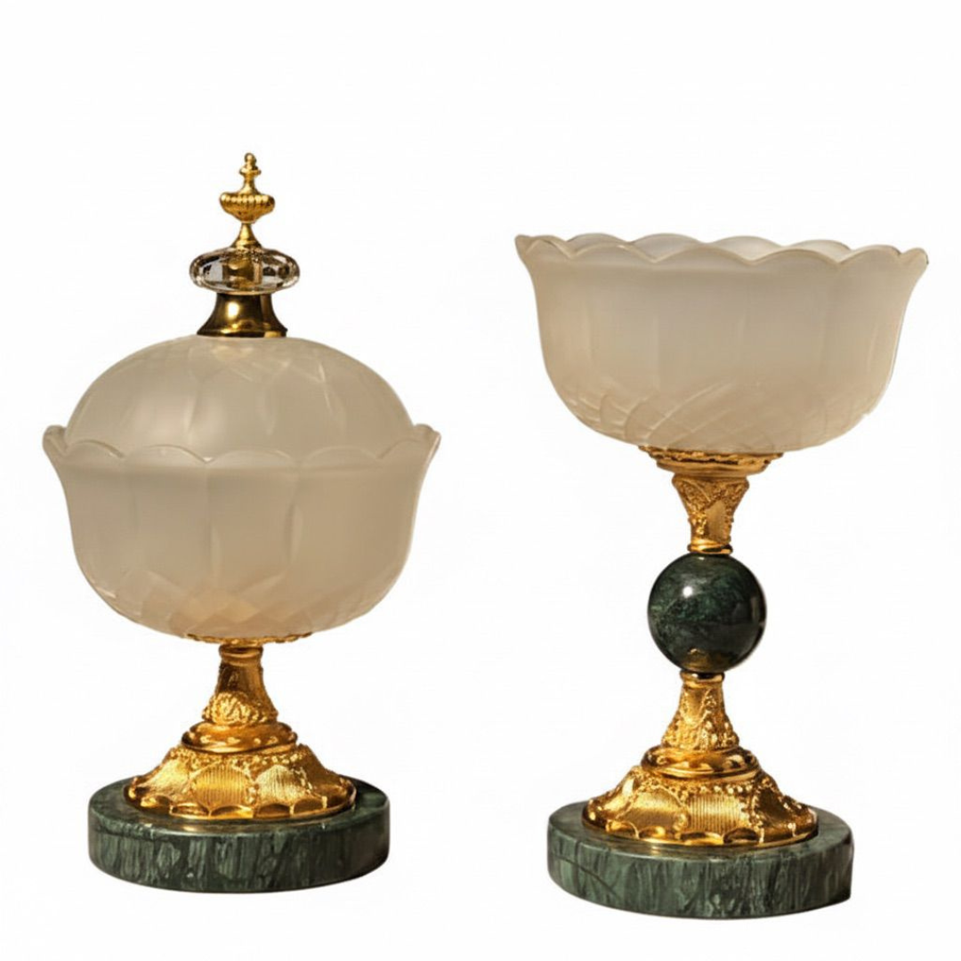 Crystal marble incense burner set